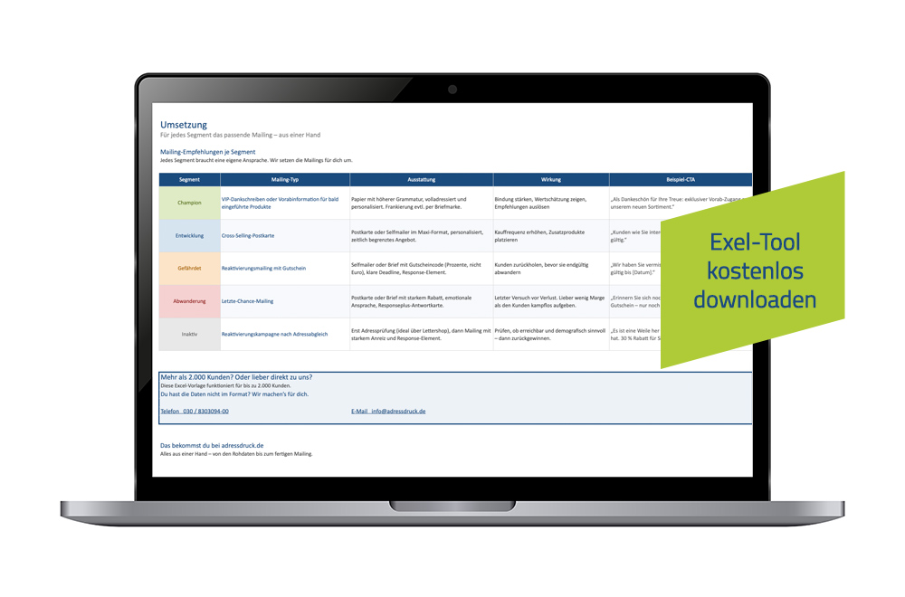 RFM-Analyse Exel-Vorlage